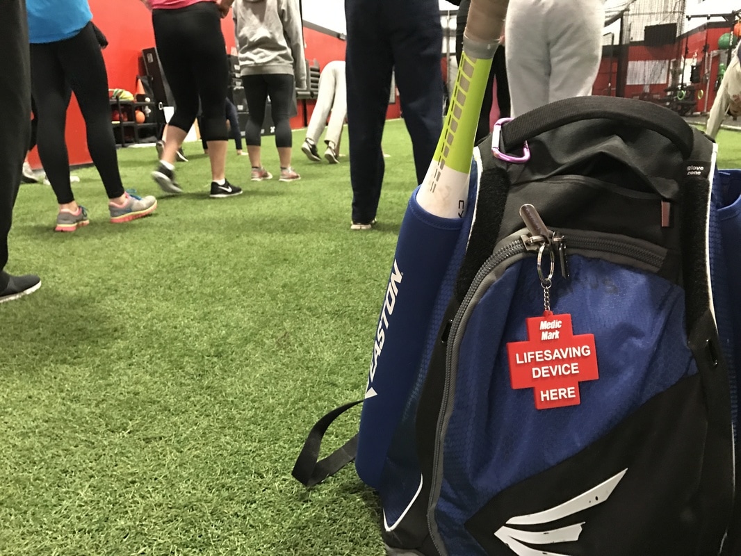 Bag Tag on a Softball Bag